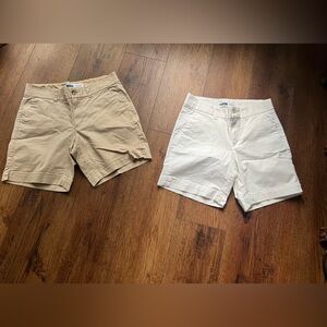 Old Navy Tan and White Shorts Set 2 pair size 0